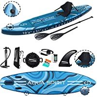 AQUA SPIRIT 300x80x12.5cm ISUP Tabla Hinchable de Paddle Surf Sup para Principiantes Kit Nivel con Pala Ajustable de…